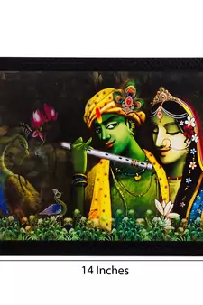 Radha Krishna Matt Textured UV Art Painting