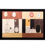 Abstract Flower and Vase Matt Textured UV Art Painting