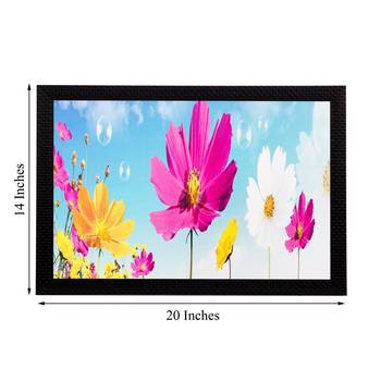 Pink Yellow Flowers Matt Textured UV Art Painting 3