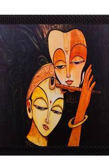 Radha Krishna Matt Textured UV Art Painting