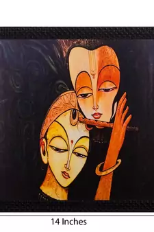 Radha Krishna Matt Textured UV Art Painting