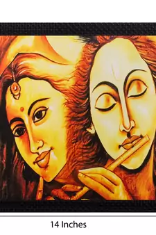 Radha Krishna Matt Textured UV Art Painting