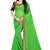 Green plain georgette saree with blouse