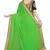 Green plain georgette saree with blouse