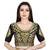 Green plain georgette saree with blouse