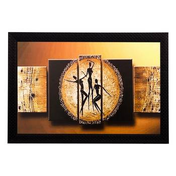 Abstract Tribal People Matt Textured UV Art Painting 1