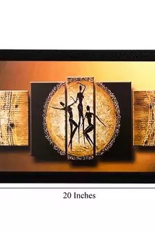 Abstract Tribal People Matt Textured UV Art Painting