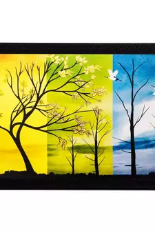 Abstract Trees Still Matt Textured UV Art Painting
