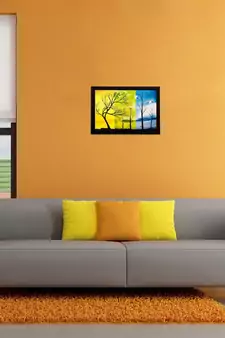 Abstract Trees Still Matt Textured UV Art Painting