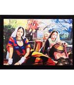 Village Woman Still View Matt Textured UV Art Painting