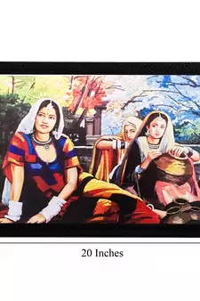 Village Woman Still View Matt Textured UV Art Painting