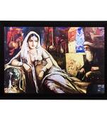 Sitting Woman Matt Textured UV Art Painting