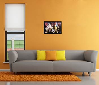 Sitting Woman Matt Textured UV Art Painting 2