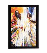 Girl Playing Piano Matt Textured UV Art Painting