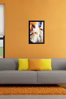 Girl Playing Piano Matt Textured UV Art Painting