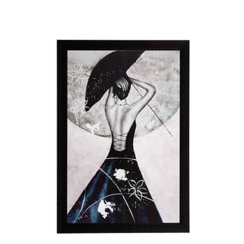 Black & White Girl Matt Textured UV Art Painting 1