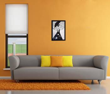 Black & White Girl Matt Textured UV Art Painting 2
