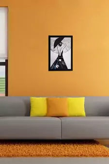Black & White Girl Matt Textured UV Art Painting