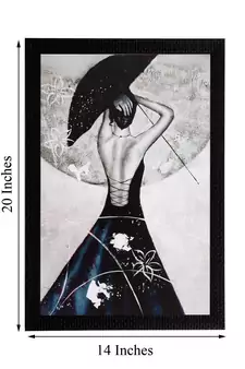 Black & White Girl Matt Textured UV Art Painting