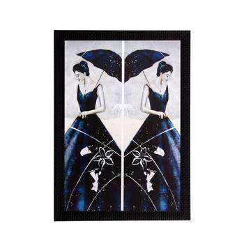 Woman Mirror Image View Matt Textured UV Art Painting 1