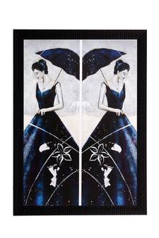 Woman Mirror Image View Matt Textured UV Art Painting