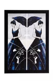 Woman Mirror Image View Matt Textured UV Art Painting