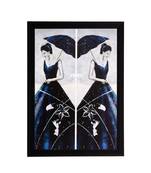 Woman Mirror Image View Matt Textured UV Art Painting