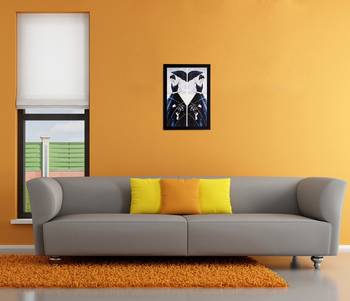 Woman Mirror Image View Matt Textured UV Art Painting 2