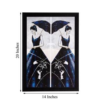 Woman Mirror Image View Matt Textured UV Art Painting 3