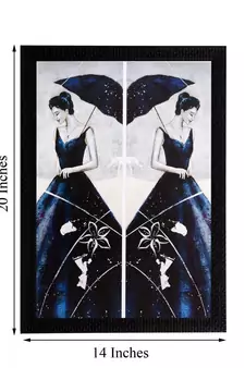 Woman Mirror Image View Matt Textured UV Art Painting