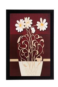 Botanical Pot and Flower Matt Textured UV Art Painting