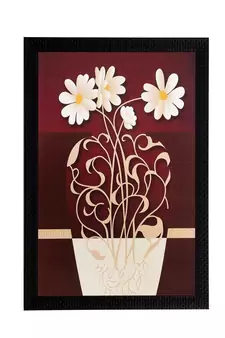 Botanical Pot and Flower Matt Textured UV Art Painting