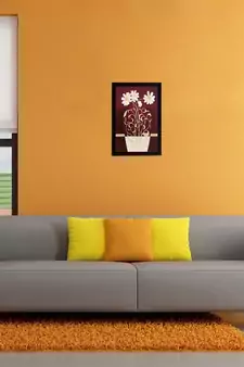 Botanical Pot and Flower Matt Textured UV Art Painting