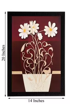 Botanical Pot and Flower Matt Textured UV Art Painting