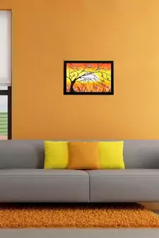 Abstract Tree and Leaves Matt Textured UV Art Painting