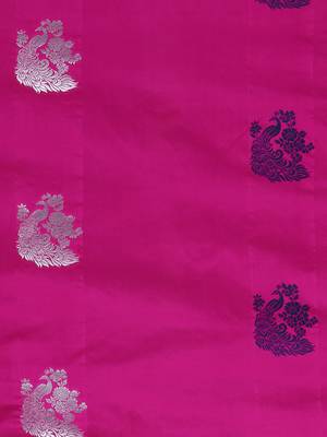 Pink woven art silk saree with blouse 4