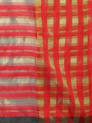 Black woven art silk saree with blouse 3
