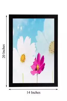Pink & White Flower Matt Textured UV Art Painting