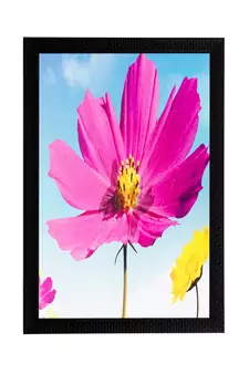 Pink & Yellow Flower Matt Textured UV Art Painting