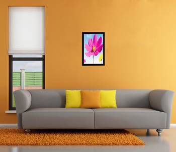 Pink & Yellow Flower Matt Textured UV Art Painting 2