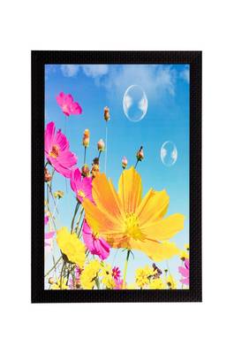 Pink & Yellow Flower Matt Textured UV Art Painting 1