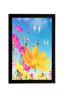 Pink & Yellow Flower Matt Textured UV Art Painting