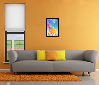 Pink & Yellow Flower Matt Textured UV Art Painting 2