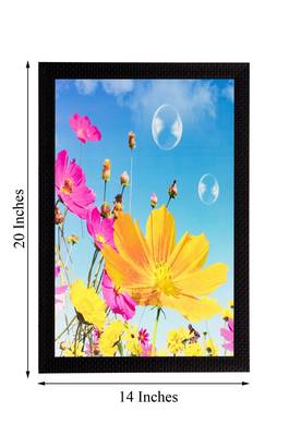 Pink & Yellow Flower Matt Textured UV Art Painting 3