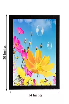 Pink & Yellow Flower Matt Textured UV Art Painting