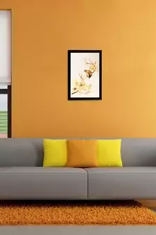 Yellow Dry Leaves Matt Textured UV Art Painting
