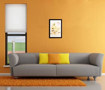 Yellow Dry Leaves Matt Textured UV Art Painting 2