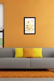 Yellow Dry Leaves Matt Textured UV Art Painting