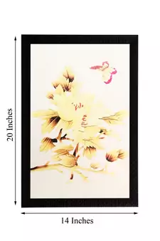 Yellow Dry Leaves Matt Textured UV Art Painting