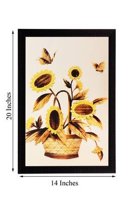 Yellow Dry Floral Matt Textured UV Art Painting 3